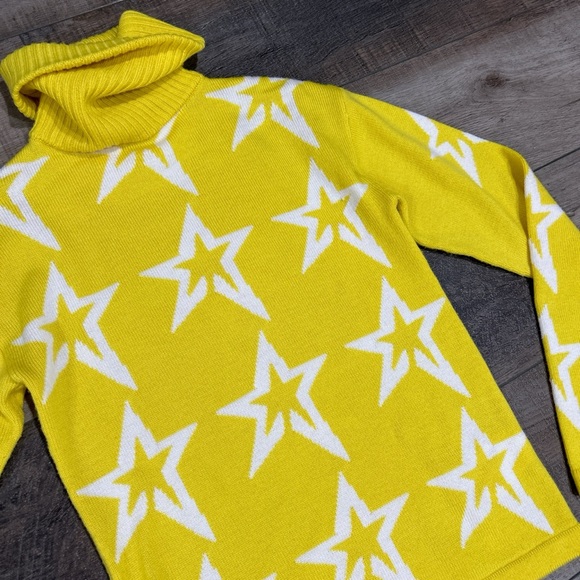 Perfect Moment yellow extra fine merino wool star turtlneck sweater - Picture 4 of 6
